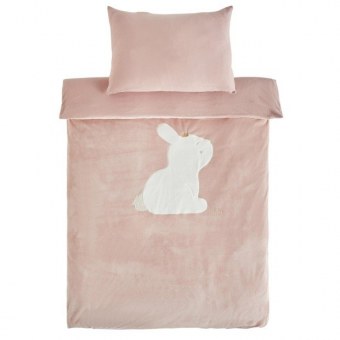 HOUSSE DE COUETTE VELOUDOUX ROSE LINA & JOY NOUKIES 100 x 140 cm