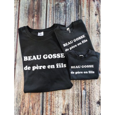 TRIO T-SHIRT PAPA + 2 ENFANTS BEAU GOSSE Par2cmieux
