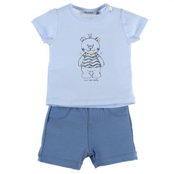 ENSEMBLE T-SHIRT ET SHORT BLEU 1 mois NOUKIES 