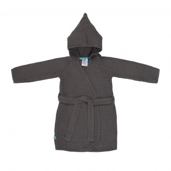 PEIGNOIR DE BAIN MOUSSELINE GRIS ANTHRACITE LÄSSIG