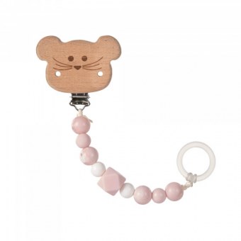 ATTACHE SUCETTE SILICONE ET BOIS LITTLE CHUMS SOURIS LASSIG