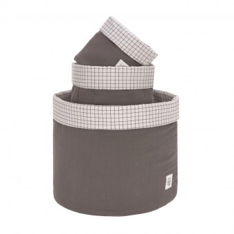 LOT DE 3 PANIERS DE RANGEMENT ANTHRACITE GRIS LÄSSIG