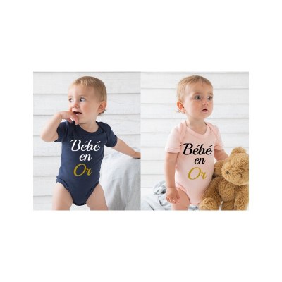 LOT DE 2 BODIES " Bébé en or" Par2cmieux