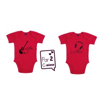 LOT DE 2 BODIES " Rock n' Roll " manches au choix Par2cmieux