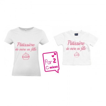 DUO MAMAN + ENFANT t-shirt "Patissière" Par2cmieux