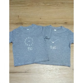 LOT DE 2 T-SHIRTS " Tic et Tac " manches courtes Par2cmieux
