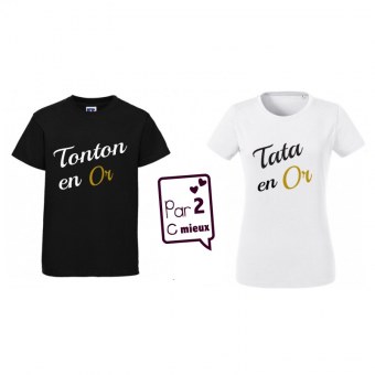 DUO T-SHIRT Tonton en Or + Tata en Or Par2cmieux