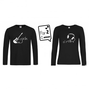 DUO T-SHIRT ROCK'N ROLL NOIR Par2cmieux