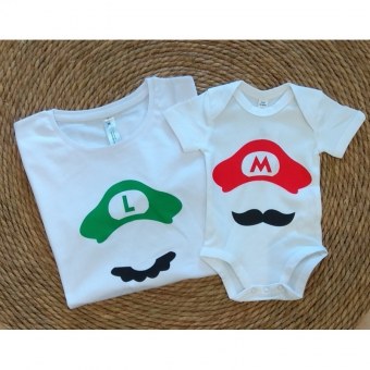 DUO T-shirt PAPA + body BEBE Geek Par2cmieux