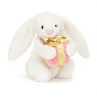 PELUCHE JELLYCAT LAPIN TIMIDE AVEC CADEAU