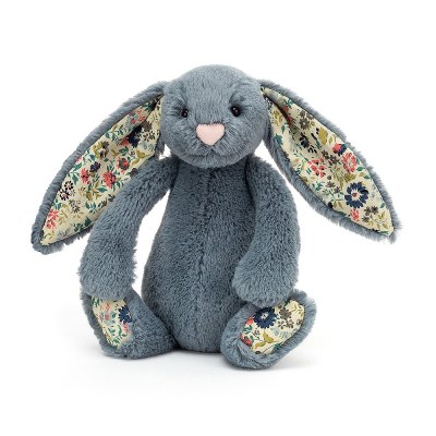 PELUCHE LAPIN BASHFUL BUNNY BLOSSOM DUSKY BLUE small JELLYCAT