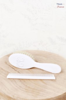 ENSEMBLE BROSSE ET PEIGNE MONOGRAMME TARTINE ET CHOCOLAT