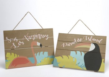 LOT DE 2 PLAQUES DÉCORATIVES TROPICALES AMADEUS