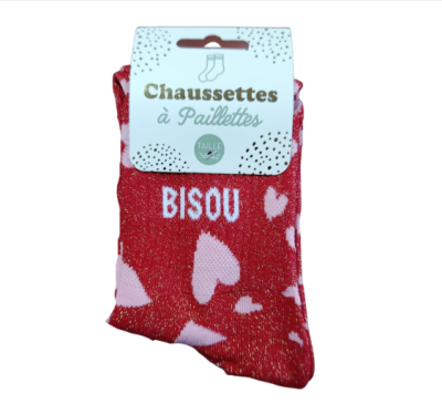 Chaussettes paillettes Bisou