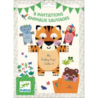 CARTES D'INVITATIONS ANIMAUX DJECO