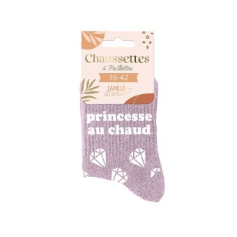 Chaussettes paillettes princesse au chaud