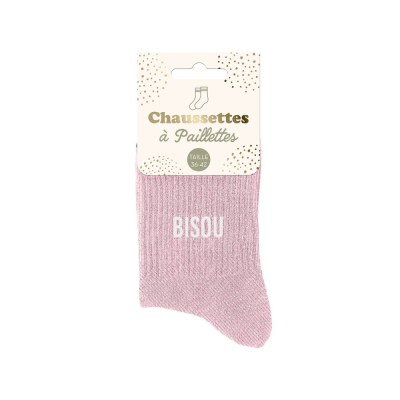 Chaussettes paillettes bisou