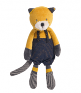 PELUCHE LULU CHAT MOUTARDE LES MOUSTACHES MOULIN ROTY