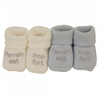 CHAUSSONS NAISSANCE PARRAIN TROIS KILOS SEPT
