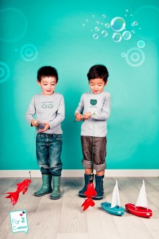 LOT DE 2 T-SHIRTS " Comme deux poissons dans l'eau " manches longues Par2cmieux