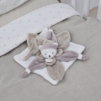 Doudou plat Ours Collector taupe - 24 cm