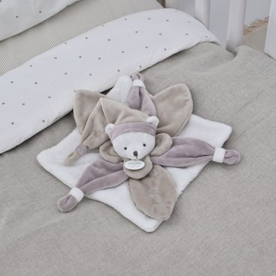 Doudou plat Ours Collector taupe - 24 cm