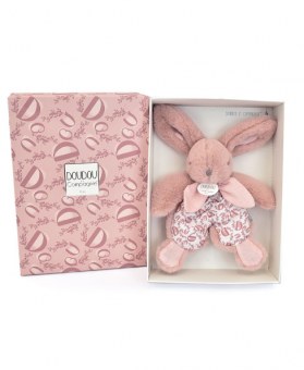 DOUDOU® lapin rose- Doudou plat - 18 cm