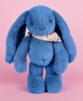 Peluche lapin Bleu 35 cm - Lapin Fleurette