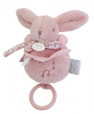 Lapin DOUDOU® - boite à musique lapin - 20 cm - Rose