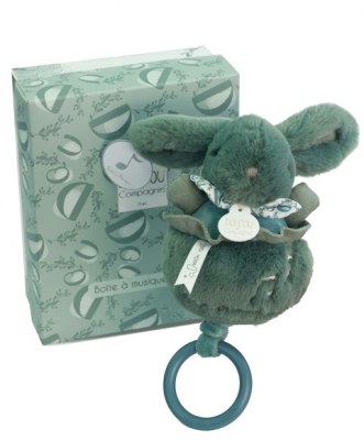  Lapin DOUDOU® - boite à musique lapin - 20 cm - Vert