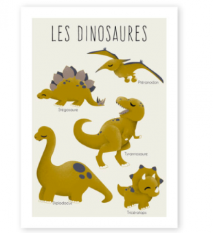 AFFICHE ÉDUCATIVE LES DINOSAURES KANZILUE