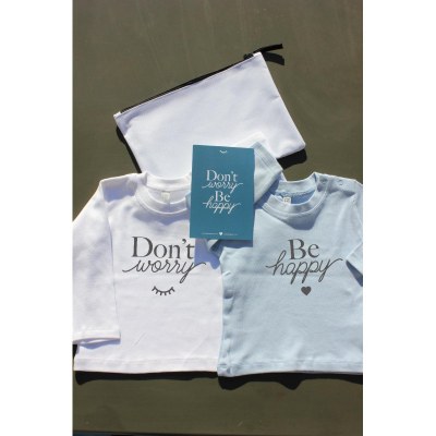 LOT DE 2 T-SHIRTS " Don't worry, Be Happy..." manches longues Par2cmieux