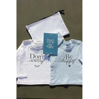 LOT DE 2 T-SHIRTS " Don't worry, Be Happy..." manches longues Par2cmieux