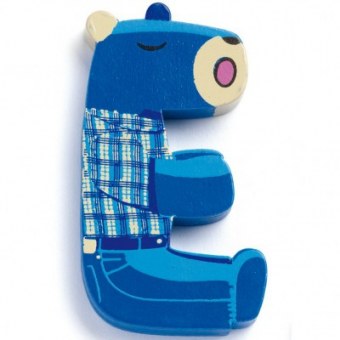 LETTRE E EN BOIS OURS ACHILLE DJECO