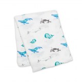 MAXI LANGE BAMBOU ET COTON (120x120cm) BALEINE LULUJO