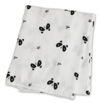 MAXI LANGE BAMBOU ET COTON (120x120cm) PANDA LULUJO