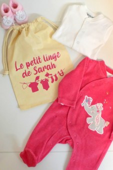 SAC "LE PETIT LINGE DE..." A PERSONNALISER