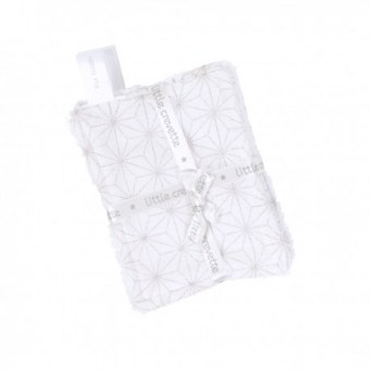 LOT DE 6 LINGETTES LAVABLES COTON BIO POMPOM LITTLE CREVETTE