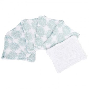 LOT DE 6 LINGETTES LAVABLES COTON BIO LIMONADE LITTLE CREVETTE