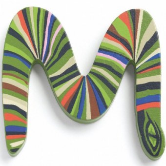 LETTRE M EN BOIS SERPENT ACHILLE DJECO