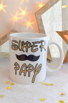 MUG PERSONNALISÉ SUPER PAPY moustache