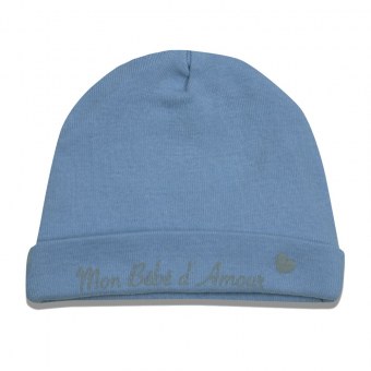 BONNET NAISSANCE COTON BLEU LES CHATOUNETS