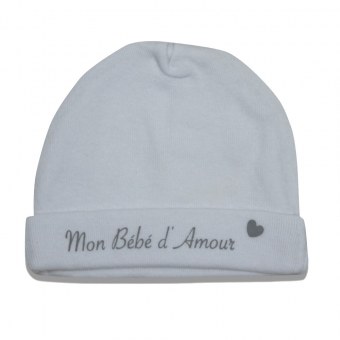 BONNET NAISSANCE COTON BLANC LES CHATOUNETS