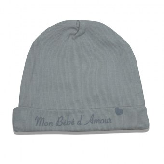 BONNET NAISSANCE COTON GRIS LES CHATOUNETS
