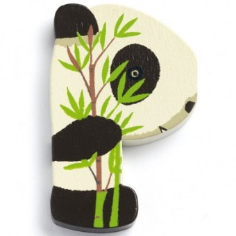 LETTRE P EN BOIS PANDA ACHILLE DJECO