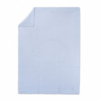PLAID COUVERTURE LAINE HERISSON BLEU TARTINE ET CHOCOLAT