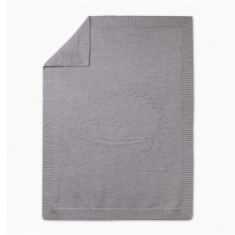 PLAID COUVERTURE LAINE HERISSON GRIS TARTINE ET CHOCOLAT