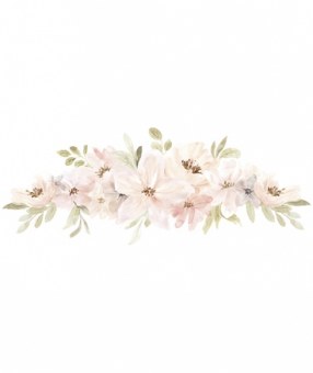 STICKERS DECO COMPOSITION FLORALE ROSE ORANGÉ LILIPINSO