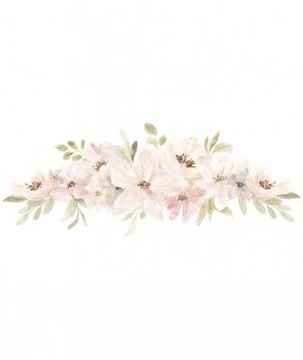 STICKERS DECO COMPOSITION FLORALE ROSE ORANGÉ LILIPINSO
