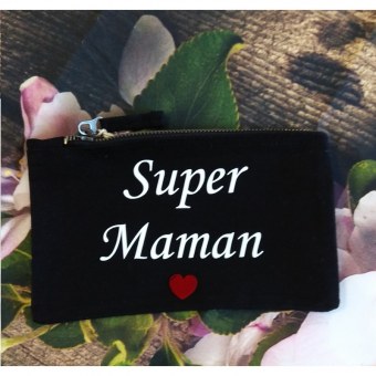 POCHETTE SUPER MAMAN COEUR 